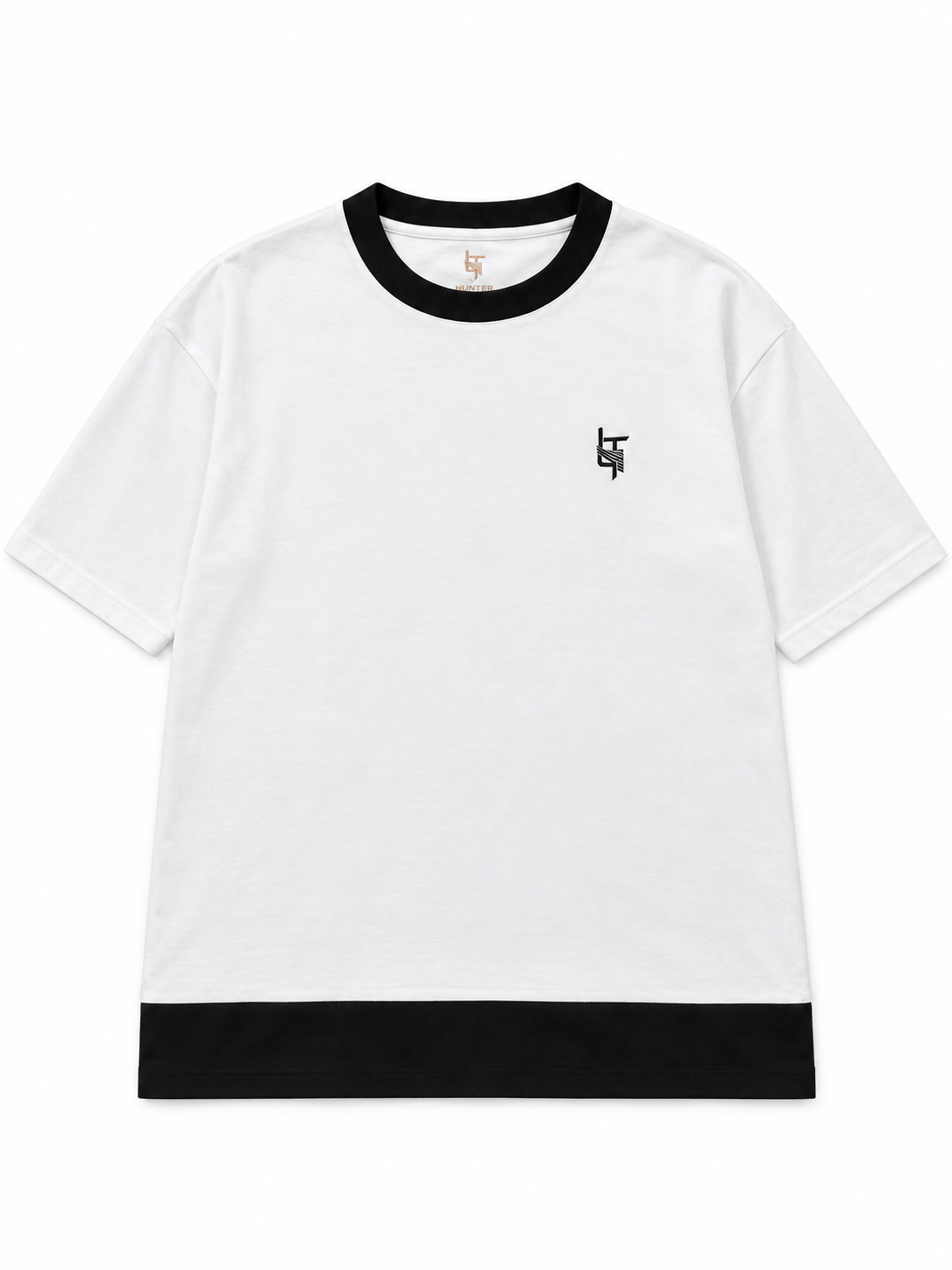 LUX TERRA　Tシャツ（ホワイト✕襟ホワイト／ホワイト✕襟ブラック）