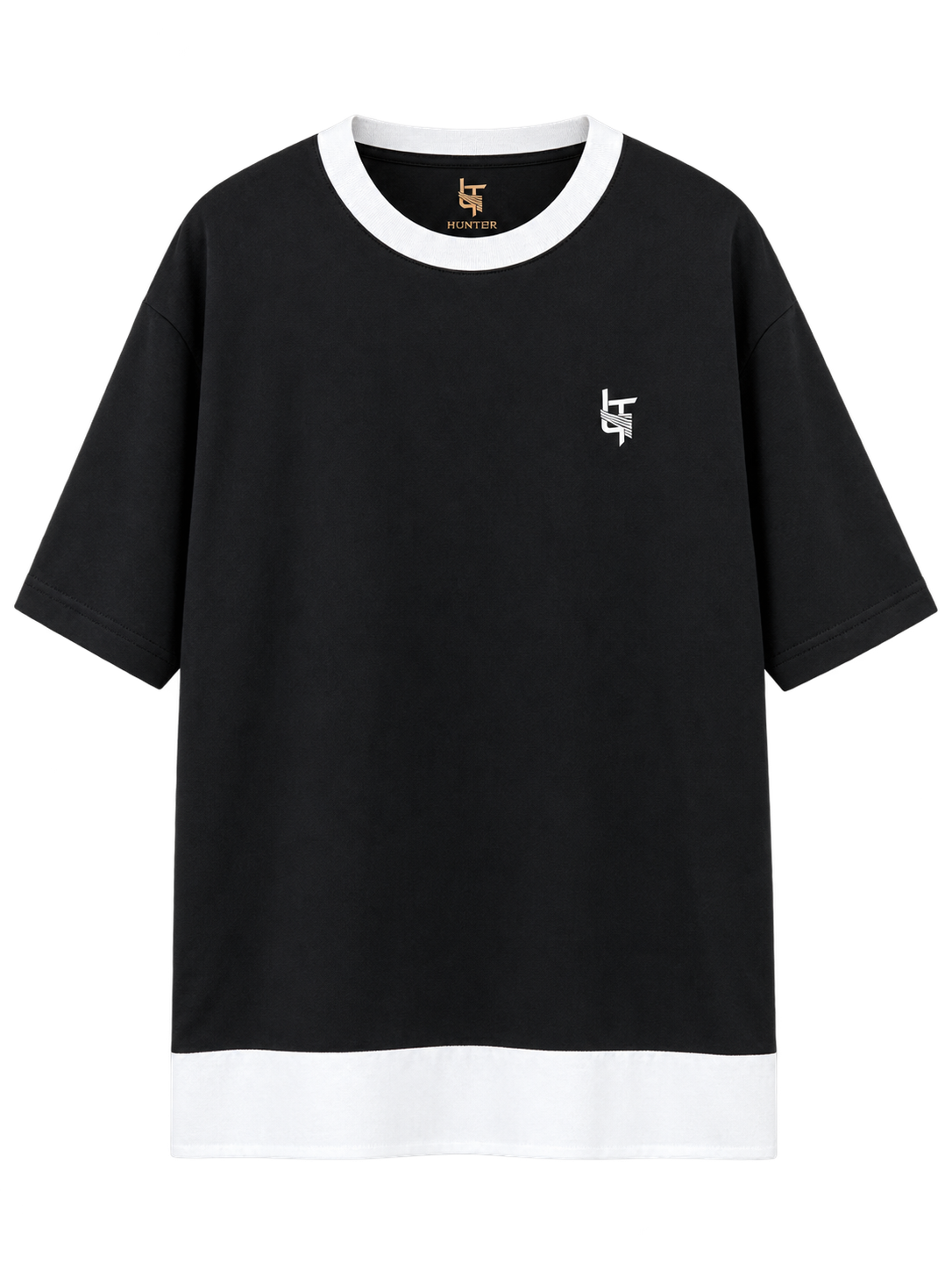 LUX TERRA　Tシャツ（ブラック✕襟ホワイト／ブラック✕襟ブラック）