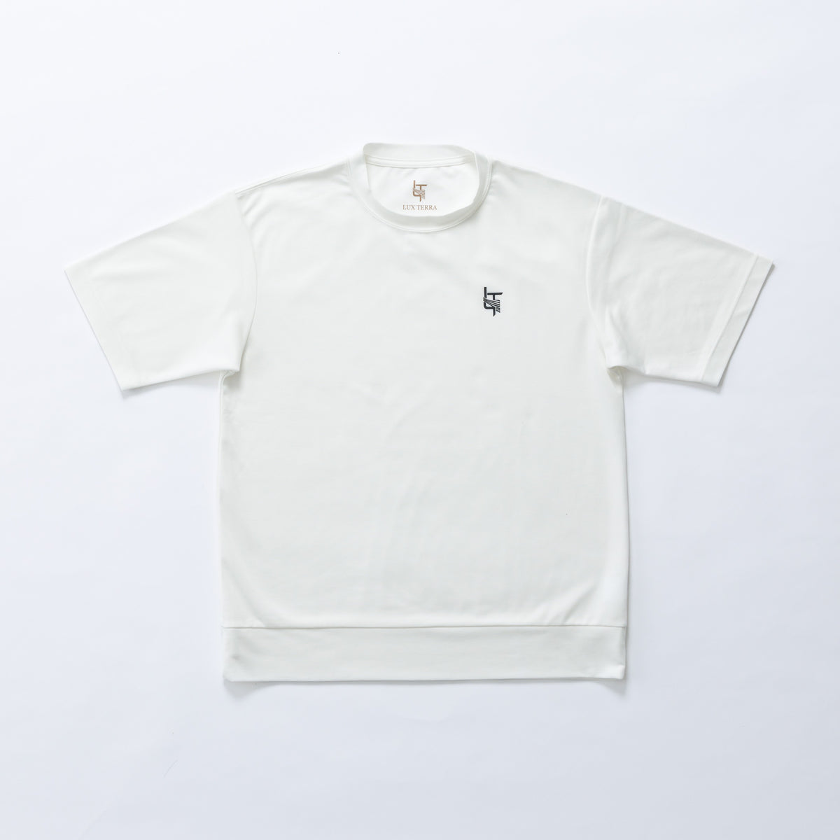 LUX TERRA　Tシャツ（ホワイト✕襟ホワイト／ホワイト✕襟ブラック）